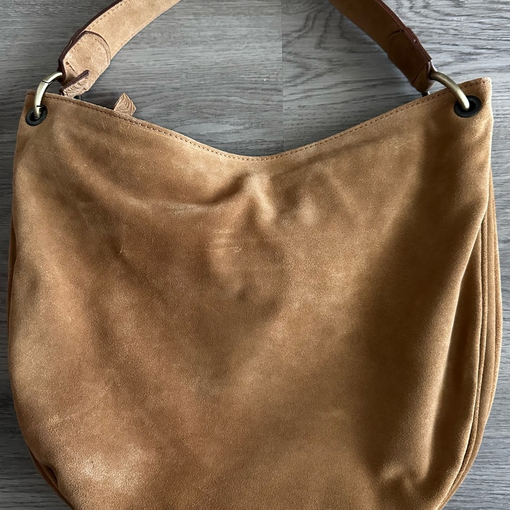 New Without Tags • Sundance Elegant Brown Embossed Leather Shoulder Bag - Picture 3 of 6